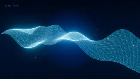 Voice recognition waveform ribbon surface Video stock 340048623