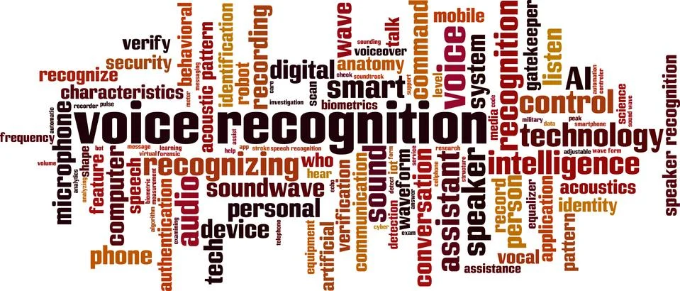 Voice recognition word cloud Stock Illustration