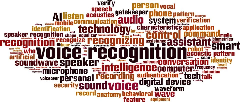Voice recognition word cloud Stock Illustration