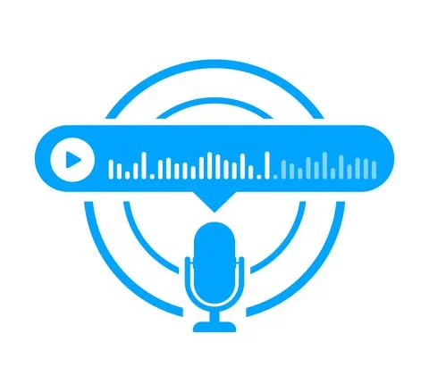Voice, Record Audio message, speech bubble. Messenger chat screen. Vector stock Illustrazione stock