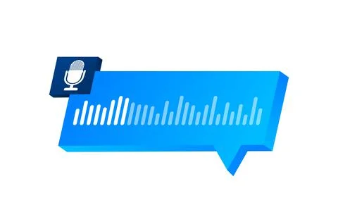 Voice, Record Audio message, speech bubble. Messenger chat screen. Vector stock 스톡 일러스트
