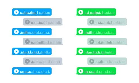 Voice, Record Audio message, speech bubble. Messenger chat screen. Vector stock Stock Illustration