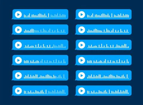 Voice, Record Audio message, speech bubble. Messenger chat screen. Vector stock Illustrazione stock
