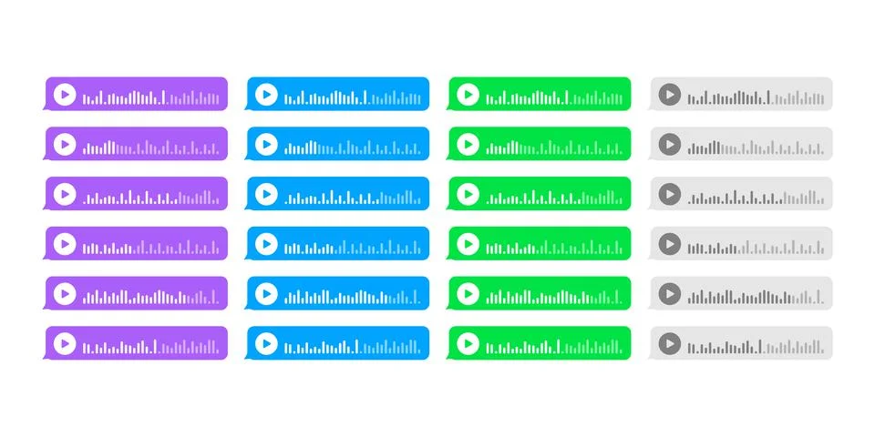 Voice, Record Audio message, speech bubble. Messenger chat screen. Vector stock Illustrazione stock