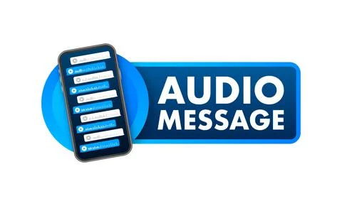 Voice, Record Audio message, speech bubble. Messenger chat screen. Vector stock イラスト素材