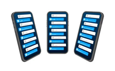 Voice, Record Audio message, speech bubble. Messenger chat screen. Vector stock Illustrazione stock