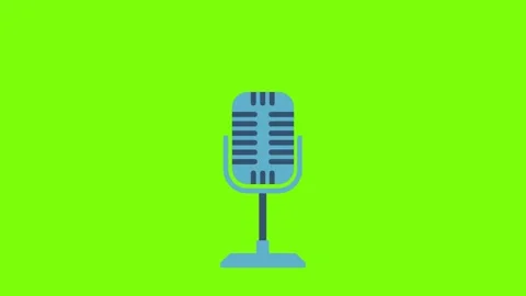 Voice Record. Recording Studio Symbol. Vintage Microphone. Retro Microphone Stock Footage 336806212