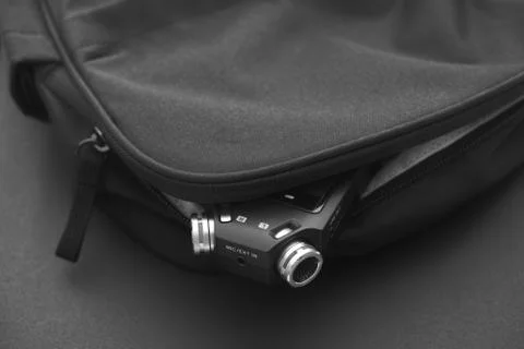 Voice recorder in a backpack Stock Photos