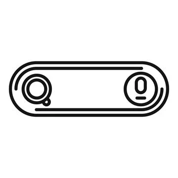 Voice recorder device recording audio message icon outline vector Stock Illustration