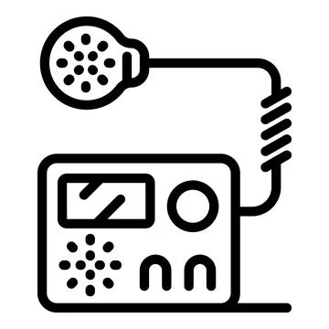 Voice recorder device recording audio with external microphone Illustrazione stock
