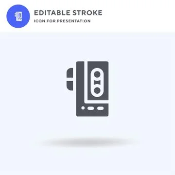 Voice Recorder icon vector, filled flat sign, solid pictogram isolated on whi Illustrazione stock