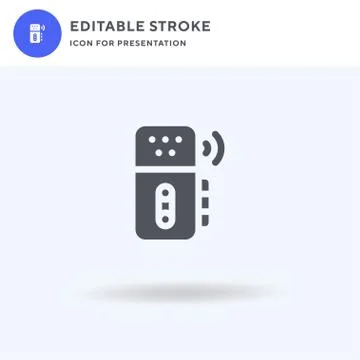 Voice Recorder icon vector, filled flat sign, solid pictogram isolated on white Stock Illustration