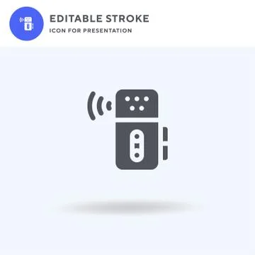 Voice Recorder icon vector, filled flat sign, solid pictogram isolated on white Illustrazione stock