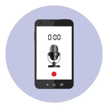 Voice Recorder Mobile Application Stock Illustration