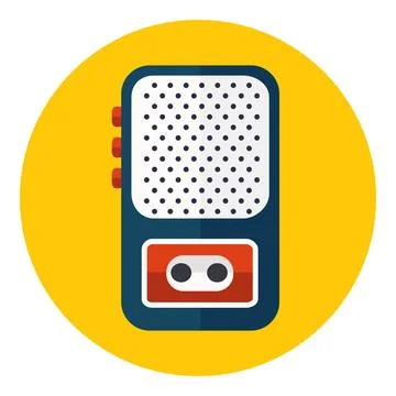 Voice recorder vector icon in circle Stock Illustration