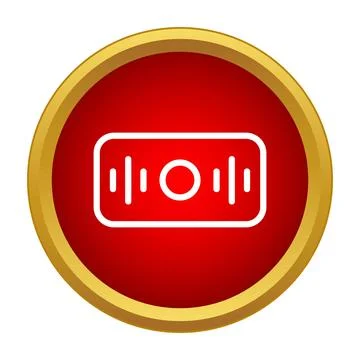 Voice recording button icon with sound waves Stock Illustration