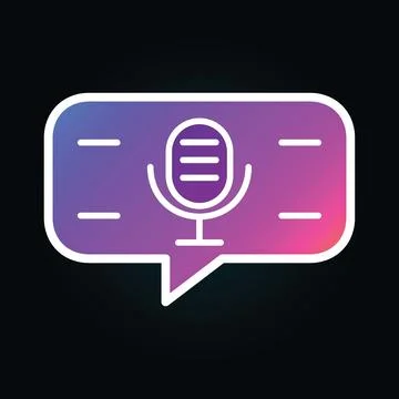 Voice Recording Microphone Icon in Gradient Speech Bubble Modern Digital Co.. Stock Illustration