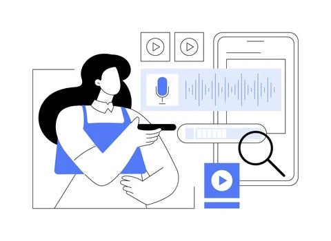 Voice search abstract concept vector illustration. Illustrazione stock