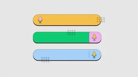 Voice search and microphone input neubrutalism UI elements animation set Stock Footage 336072148
