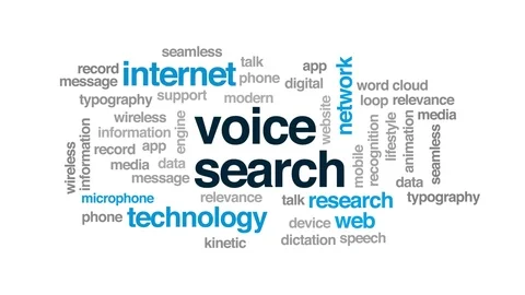 Voice search animated word cloud. Kinetic typography. Stock Footage 113750361