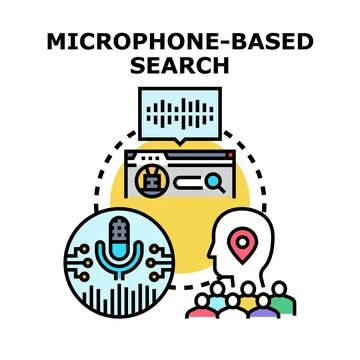 Voice search assistant processing audio query technology Stock Illustration