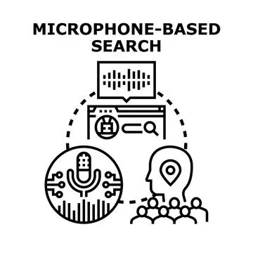 Voice search assistant processing audio query technology Stock Illustration