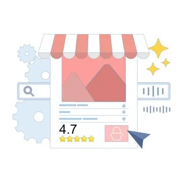 Voice search concept. SEO optimization, digital assistant, voice search. イラスト素材
