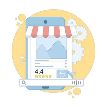 Voice search concept. SEO optimization, digital assistant, voice search. Stock Illustration