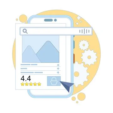 Voice search concept. SEO optimization, digital assistant, voice search. 스톡 일러스트