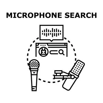 Voice search controlling website navigation and information Stock Illustration