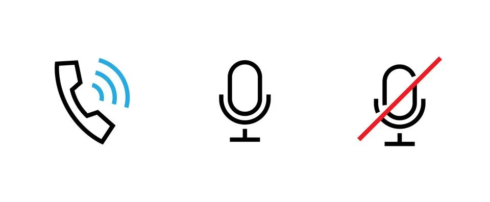 Voice search icon. Editable Vector Outline. Stock Illustration