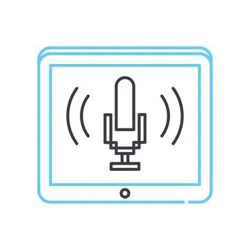 Voice search interface line icon, outline symbol, vector illustration, concept Stock Illustration