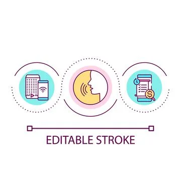 Voice search loop concept icon Stock Illustration