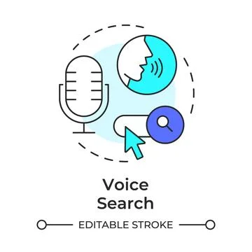Voice search multi color concept icon Stock Illustration