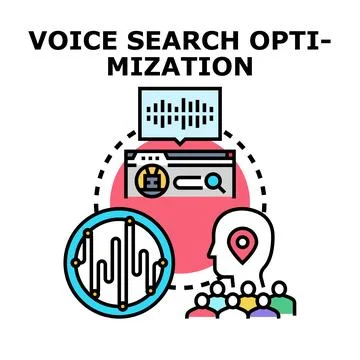 Voice search optimization for digital marketing strategy Stock Illustration