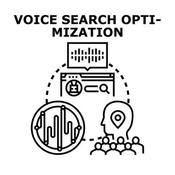 Voice search optimization for digital marketing strategy Illustrazione stock