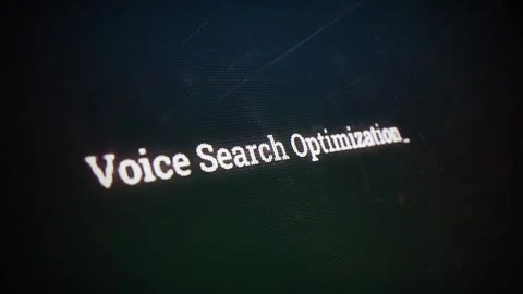 Voice Search Optimization on digital screen message on computer screens Stock Footage 317006892