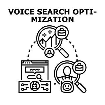 Voice search optimization process for business growth Stockillustratie
