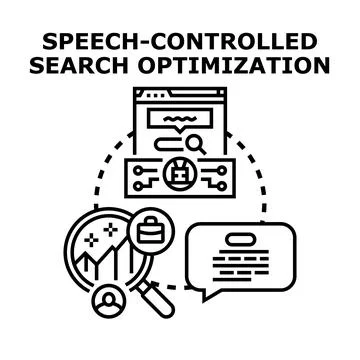 Voice search optimization process for digital marketing Stock Illustration