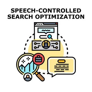 Voice search optimization process for digital marketing Stock Illustration