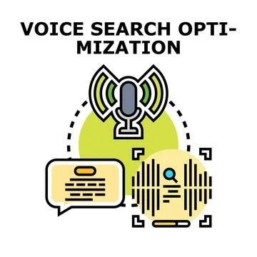 Voice search optimization process for digital assistance Stock Illustration