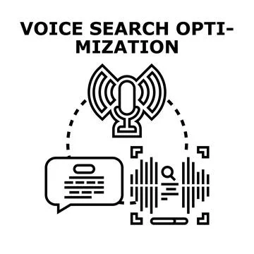 Voice search optimization process for digital assistance Stock Illustration