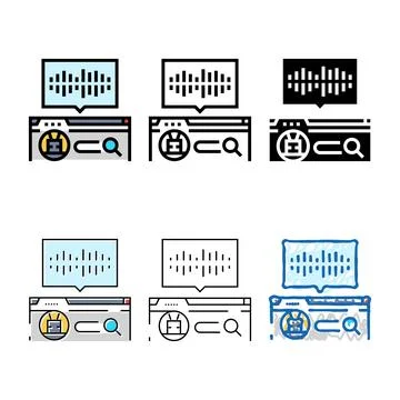Voice search optimization seo color icon vector clean Stock Illustration