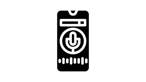 Voice search optimization seo glyph icon animation Stock Footage 326740685