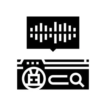 Voice search optimization seo glyph icon vector illustration Stockillustratie