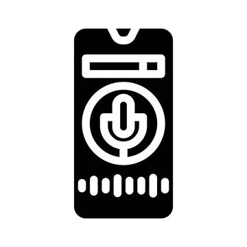 Voice search optimization seo glyph icon vector illustration イラスト素材