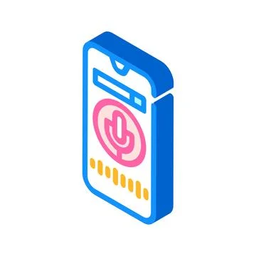 Voice search optimization seo isometric icon vector illustration Illustrazione stock