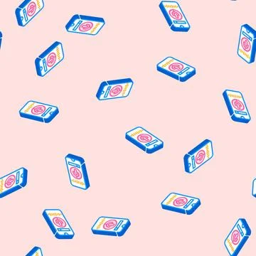 Voice search optimization seo isometric icon seamless pattern Stock Illustration