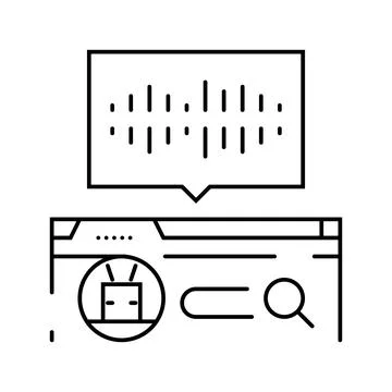 Voice search optimization seo line icon vector illustration Illustrazione stock
