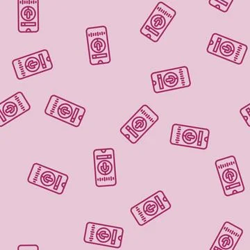 Voice search optimization seo line vector seamless pattern イラスト素材